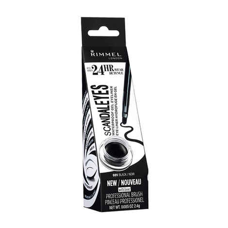 Buy Rimmel Scandaleyes Wat Prf Gel El Wth Prof Brush - Black/Noir #001 (3.25 g) - Purplle