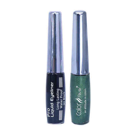 Buy Color Fever Waterproof Eye Liner Leaf Green N Black, 0.48 Ounce (Packof 2) - Purplle