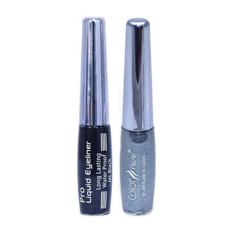 Buy Color Fever Waterproof Eye Liner Silver N Black, 0.48 Ounce (Packof 2) - Purplle