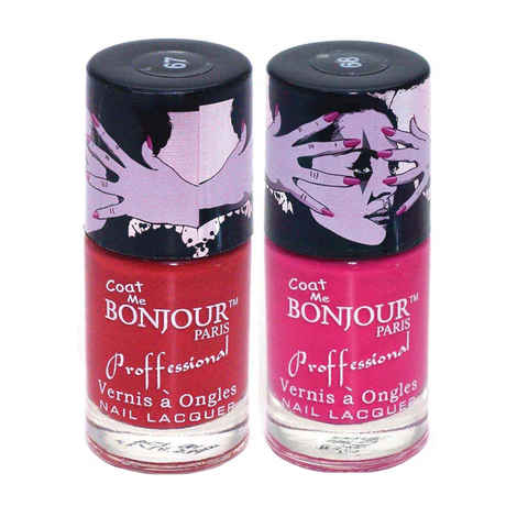 Buy Bonjour Paris Super Matt Nail Polish Matt Blood / Matt Darkish Pink, 0.60 Ounce (Pack of 2) - Purplle