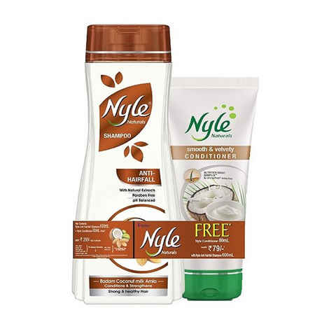 Buy Nyle Anti Hairfall Shampoo (600 ml) + Nyle Conditioner (80 ml) FREE - Purplle