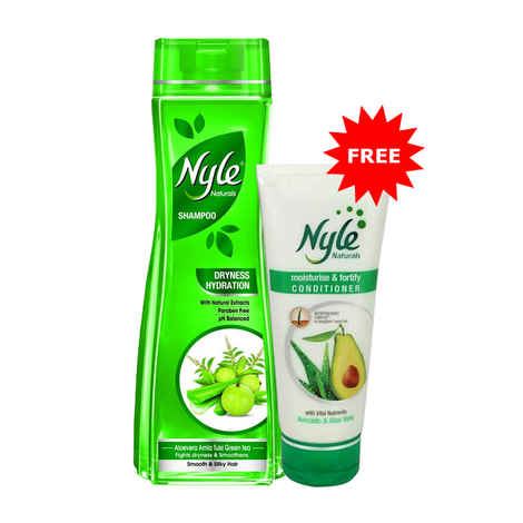 Buy Nyle Dryness Hydration Shampoo (600 ml) + Nyle Conditioner (80 ml) FREE - Purplle