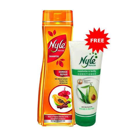 Buy Nyle Damage Repair Shampoo (600 ml) + Nyle Conditioner (80 ml) FREE - Purplle