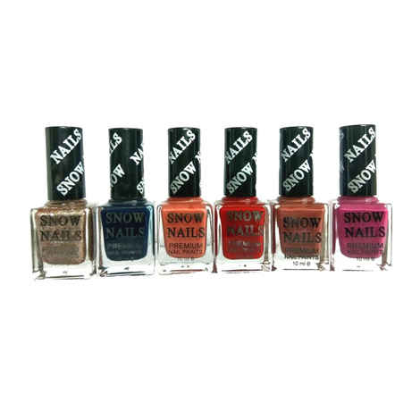 Buy Snow Nails Premium Nail Polish Set of 6 Pcs. (Multicolor Set No.66) - Purplle