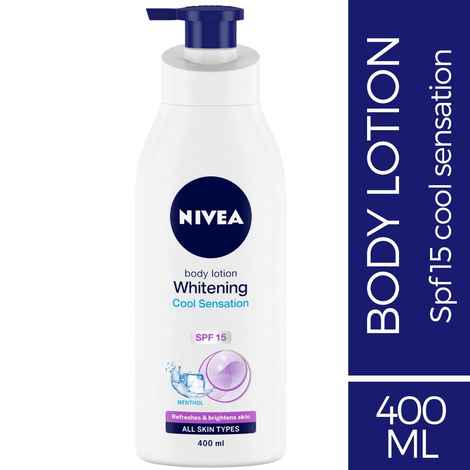 Buy Nivea Body Lotion, Whitening Cool Sensation, SPF 15, For All Skin Types (400 ml) - Purplle