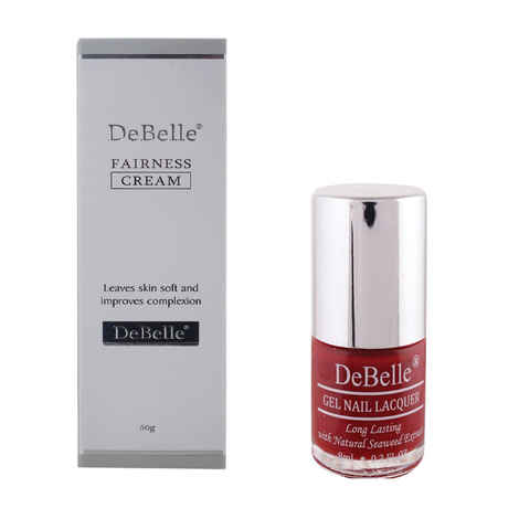 Buy Debelle Beauty Kit Of (50 g) Debelle Fairness Cream & Debelle Nail Polish (Maroon) - Purplle