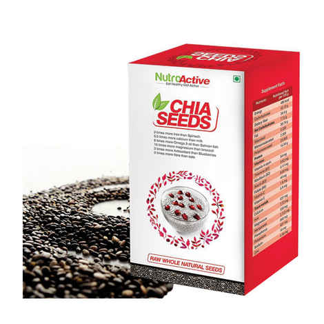 Buy Nutroactive Chia Seeds (250 g) Black, Raw ,Organic, Salvia Hispanica Seeds - Purplle