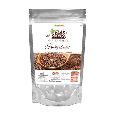 Buy Nutroactive Pack Of 2 Roasted Flax Seed (150 g) Each, Low Carb Healthy Snacks - Purplle
