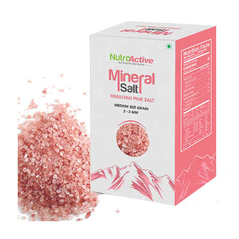 Buy Nutroactive Mineral Salt, Himalayan Pink Salt Medium Size Grain 2 - 3mm - Purplle