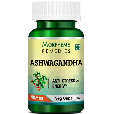 Buy Morpheme Ashwagandha (Withania somnifera) 500mg Extract 60 Veg Caps - Purplle