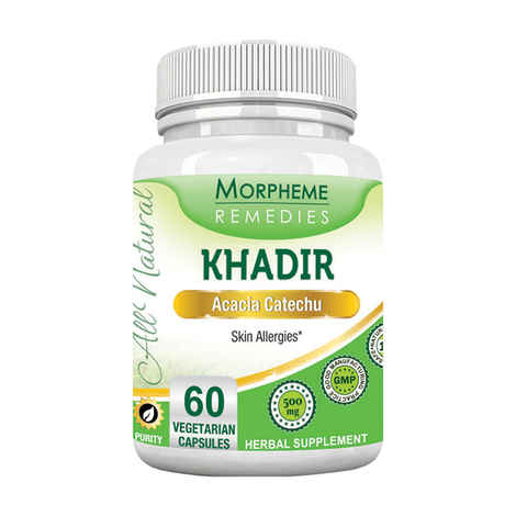 Buy Morpheme Khadir (Acacia Catechu) 500mg Extract 60 Veg Caps - Purplle