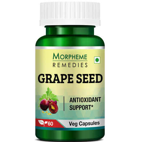 Buy Morpheme Grape Seed Extract 500mg Extract 60 Veg Caps - Purplle