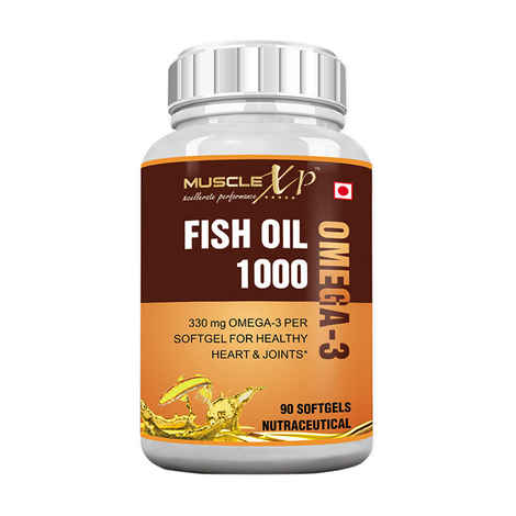 Buy MuscleXP Fish Oil 1000mg - 330mg Omega-3 - 90 Softgels - Purplle