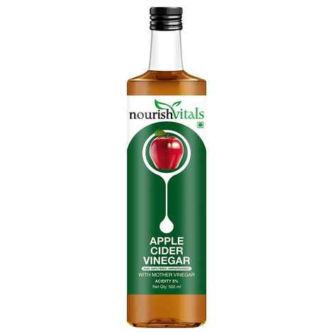 Buy NourishVitals Apple Cider Vinegar 500ml - With Mother Vinegar, Raw, Unfiltered & Undiluted - Purplle