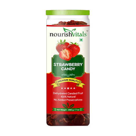 Buy NourishVitals Strawberry Dried Fruit (Dehydrated Fruits) - 200 gm - Purplle