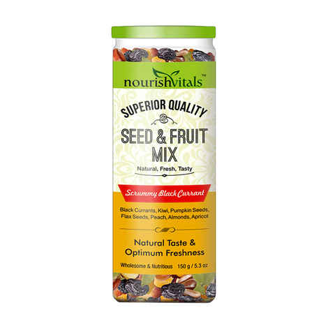 NourishVitals Seed & Fruit Mix - Scrummy Black Currant - Breakfast / Snacks Trail Mix 150 gm