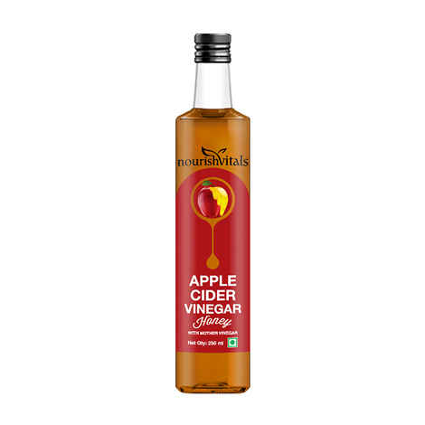 Buy NourishVitals Apple Cider Vinegar With Honey 250ml - With Mother Vinegar, Raw, Unfiltered - Purplle