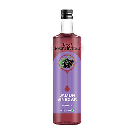 Buy NourishVitals Jamun Vinegar 500ml - Raw, Unfiltered & Undiluted (Jamun Sirka) - Purplle