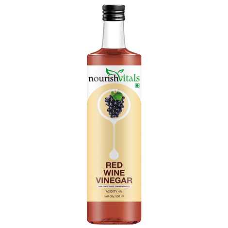 Buy NourishVitals Red Wine Vinegar, 500ml - Raw, Unfiltered & Undiluted - Purplle
