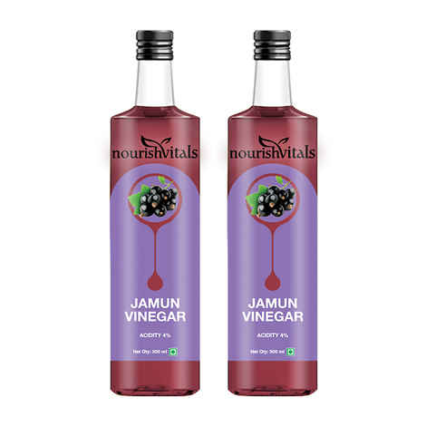 Buy NourishVitals Jamun Vinegar 500ml x 2 Bottles - Raw, Unfiltered & Undiluted - Purplle