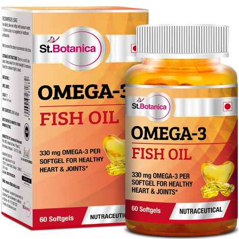 Buy St.Botanica Fish Oil 1000mg - 300mg Omega 3 - 60 Softgels - Purplle