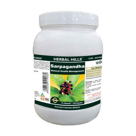 Buy Herbal Hills Sarpagandha - Value Pack 700 Capsule - Purplle
