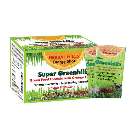 Buy Herbal Hills Super Greenhills Orange Flavour 2g X 30 Sachets Powder - Purplle