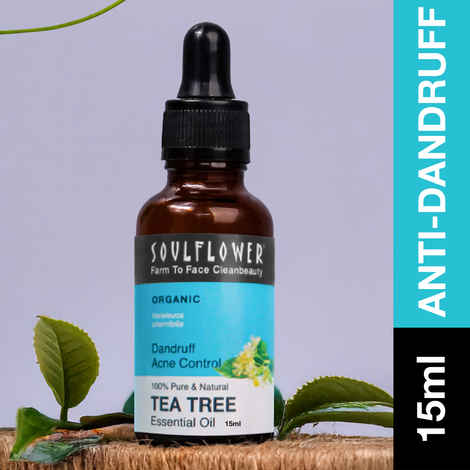 Buy Soulflower Tea Tree Essential Oil for Acne Control, Skin & Hair Nourishment, Scalp - 100% Pure, Natural & Undiluted Essential Oil, Ecocert Cosmos Organic Certified (15 ml) - Purplle
