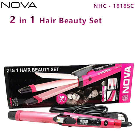 Nova NHC-1818Sc 2 In 1 Hair Beauty Set Curler And Straightener
