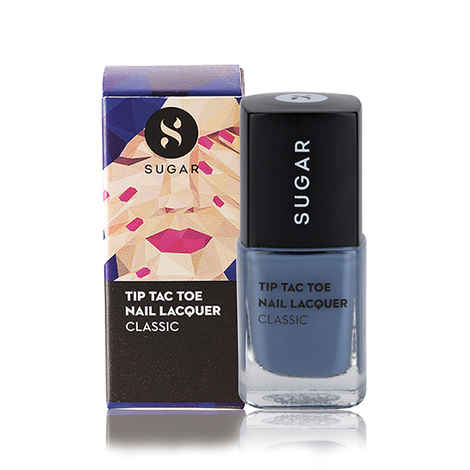 SUGAR Cosmetics Tip Tac Toe Nail Lacquer - 015 Seal The Slate (Blue Grey)