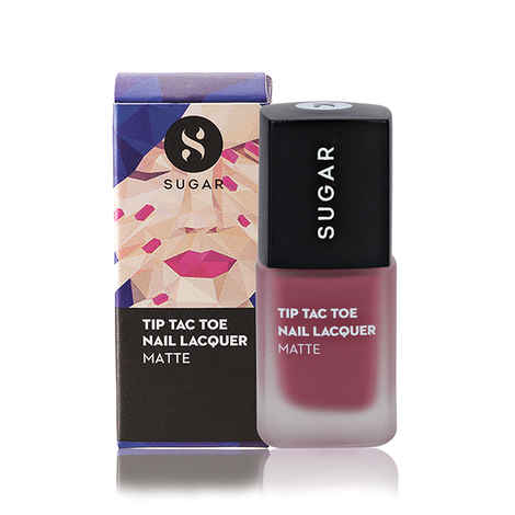 SUGAR Cosmetics Tip Tac Toe Nail Lacquer - 034 Breaking Bare (Matte Mauve Pink)