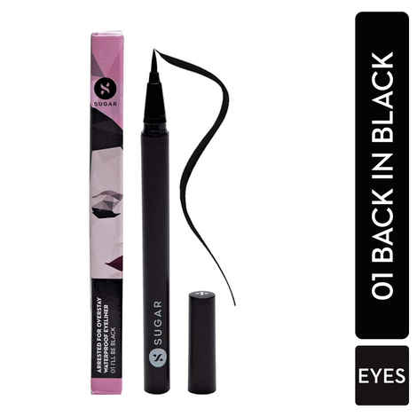 Buy SUGAR Cosmetics Arrested For Overstay 100% Waterproof Eyeliner | Matte Finish - 01 I'll Be Black (Black Eyeliner) - Purplle