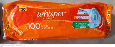 Buy Whisper Choice Regular with wings 7 Pads Sanitary - Purplle