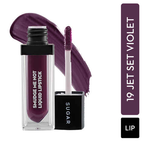 SUGAR Cosmetics Smudge Me Not Liquid Lipsticks for Women | Transferproof & Waterproof | Lasts 12+ Hours | Matte Lipstick | 4.5ml - 19 Jet Set Violet (Magenta Purple)