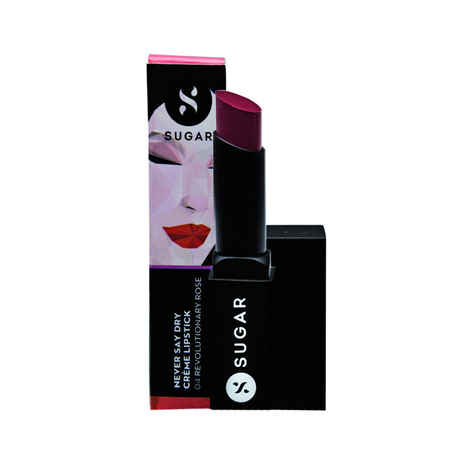 SUGAR Cosmetics Never Say Dry Creme Lipstick - 04 Revolutionary Rose (Rose Pink)