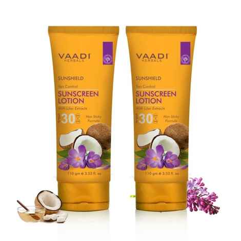 Buy Vaadi Herbals Value Pack Of 2 Sunscreen Lotion Spf-30 With Lilac Extract (110 ml * 2) - Purplle