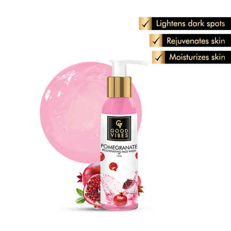 Buy Good Vibes Pomegranate Rejuvenating Face Wash | Brightening, Hydrating | No Parabens, No Mineral Oil, No Animal Testing (120 ml) - Purplle