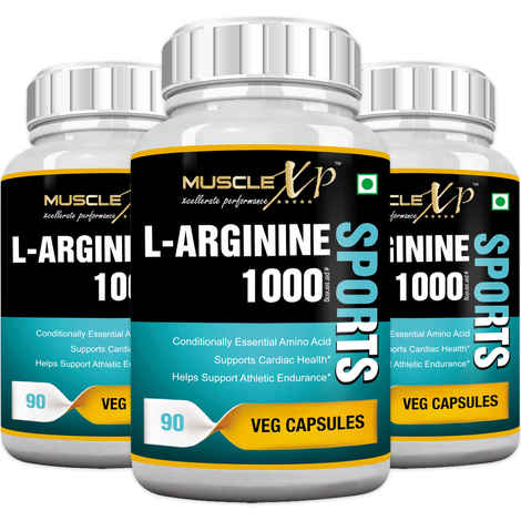 MuscleXP L-Arginine 1000 mg - 90 Caps (Pack of 3)