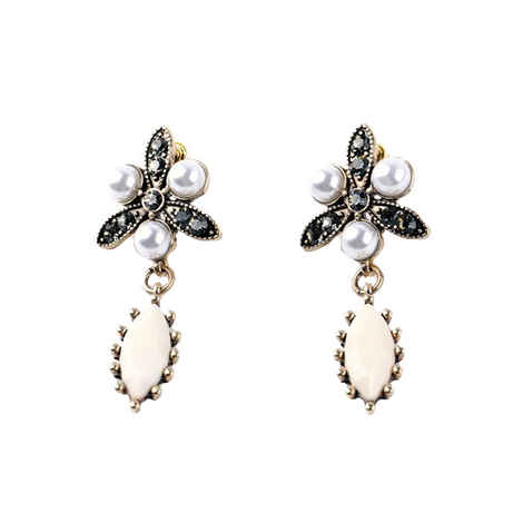 Buy Bling Bag Flower Pearl Drop Earrings - Purplle
