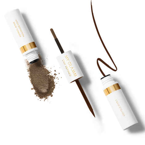 Buy MyGlamm Stay Defined Liquid Eyeliner Brow Powder-Walnut & Ebony-2.8mlX1gm - Purplle