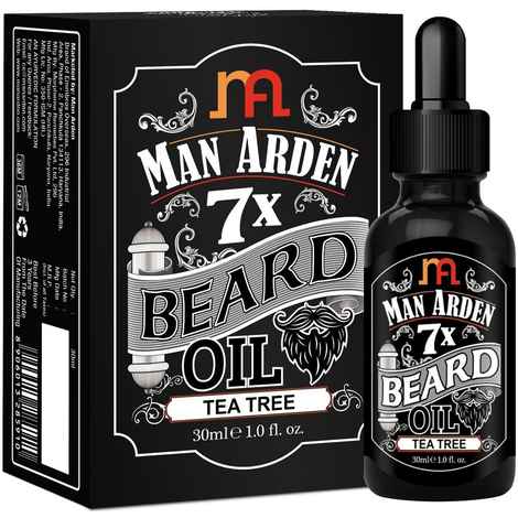 Man Arden 7X Beard Oil (Tea Tree), 7 Premium Oils Supports Beard Growth & Nourishment (30 ml)