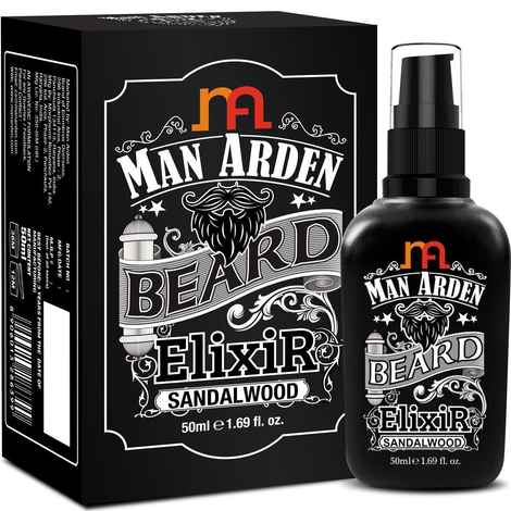 Man Arden Beard Elixir Oil (50 ml) (Sandalwood) - 7 Oils Blend Supports Beard Repair, Growth & Nourishment
