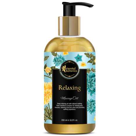 Oriental Botanics Relaxing Body Massage Oil For Pain Relief in Back, Legs, Arms, Knee, Body - 200ml