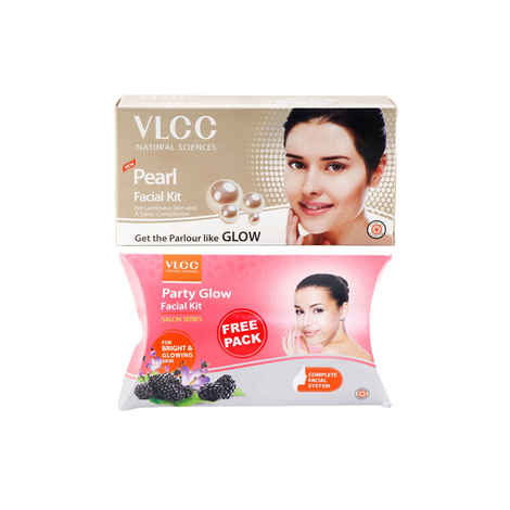 VLCC Pearl Facial Kit + Party Glow Facial Kit (Free)