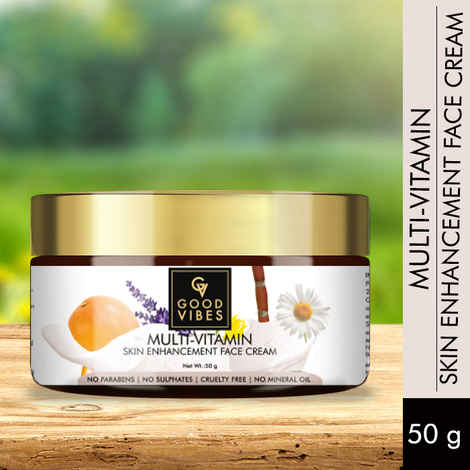 Buy Good Vibes Skin Multi-Vitamin Enhancement Face Cream | Moisturizing, Nourishing | No Parabens, No Sulphates, No Mineral Oil, No Animal Testing (50 g) - Purplle