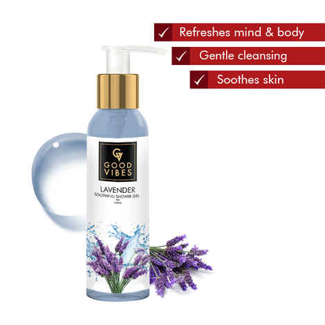 Buy Good Vibes Lavender Soothing Shower Gel | Moisturizing, Refreshing | No Parabens, No Animal Testing (200 ml) - Purplle