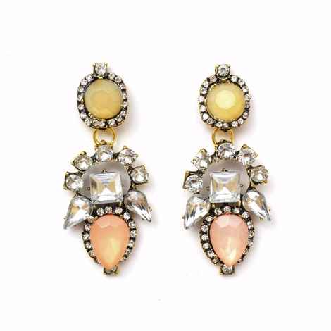 Buy Joker & Witch Beige Sparkling Stone Earrings - Purplle