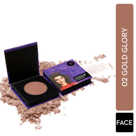 SUGAR Cosmetics Contour De Force Mini Highlighter - 02 Gold Glory (Golden Bronze) Lightweight, Easily Blendable, Illuminating Bronzer, Matte Finish