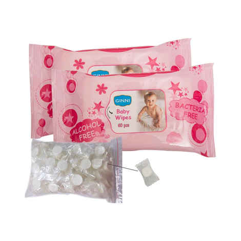 Buy Ginni Ginni Soft Baby Wipe (Pack Of 2) (60 Wipes Per Pack) With Coin Tissue (50 Pieces In Candy Pack) - Purplle
