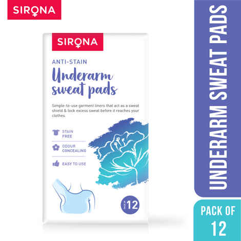 Buy Under Arm Sweat Pads by SIRONA (12 Pads - 1 Pack) - Purplle